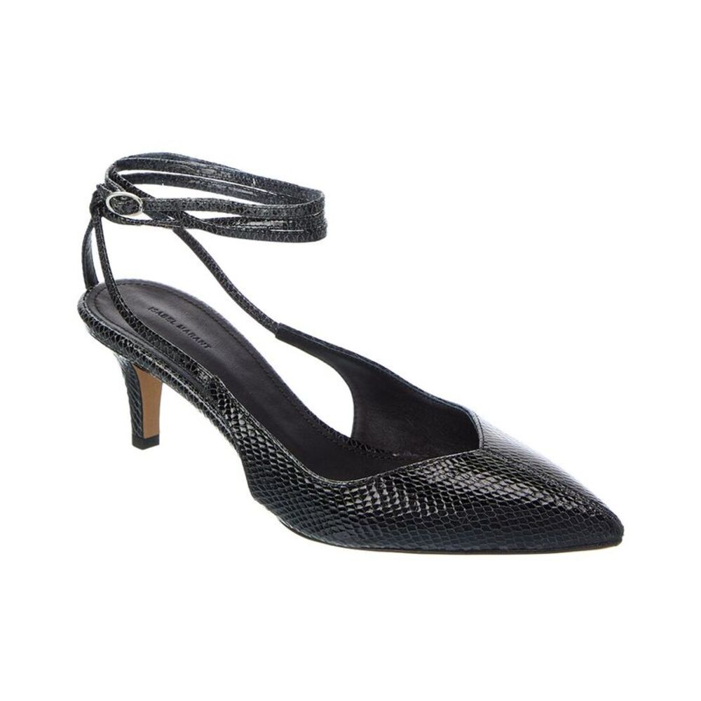 Isabel Marant Pesar Snake-Embossed Leather Pump, Black